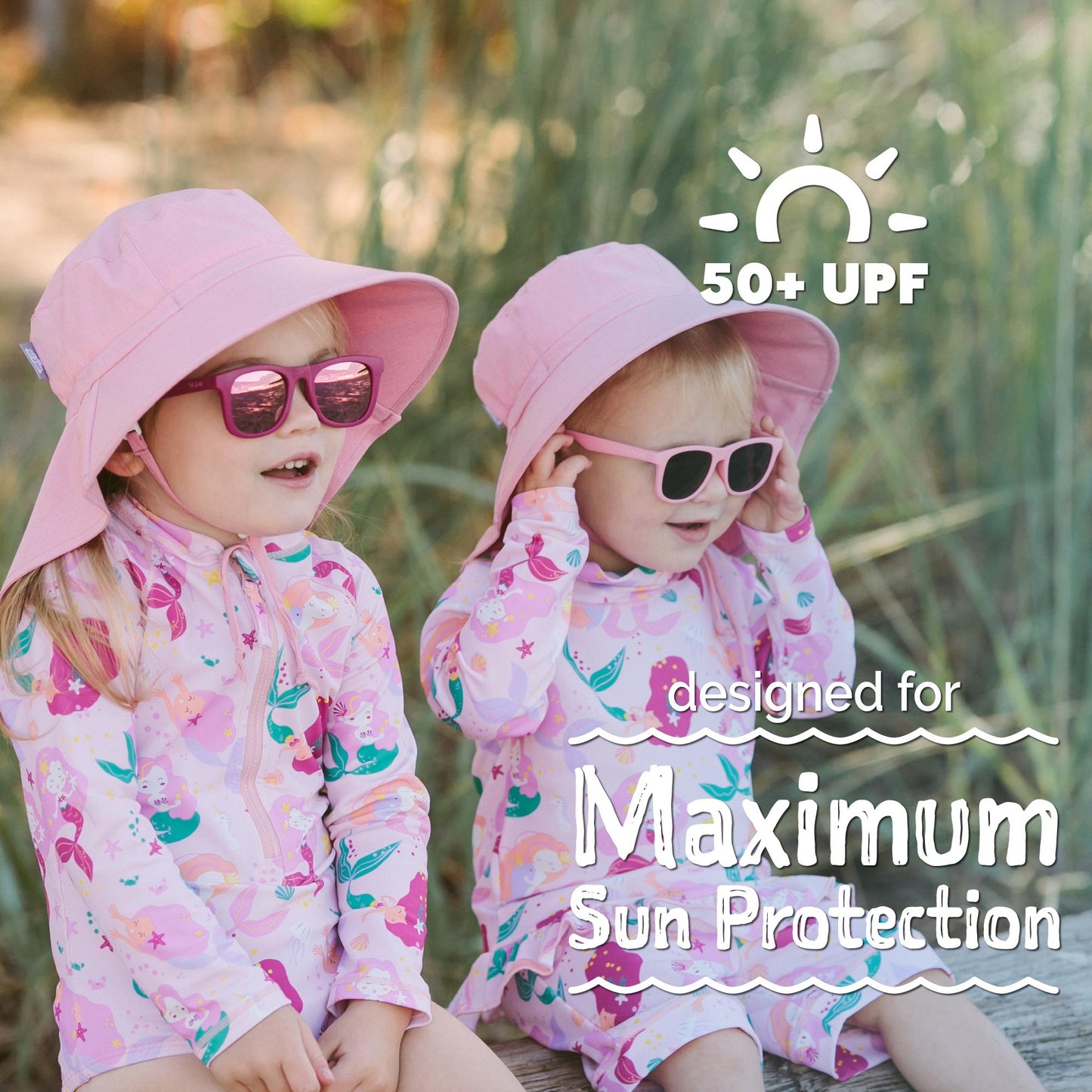 Jan & Jul - UV Girls' Swimsuit - Pink Mermaid