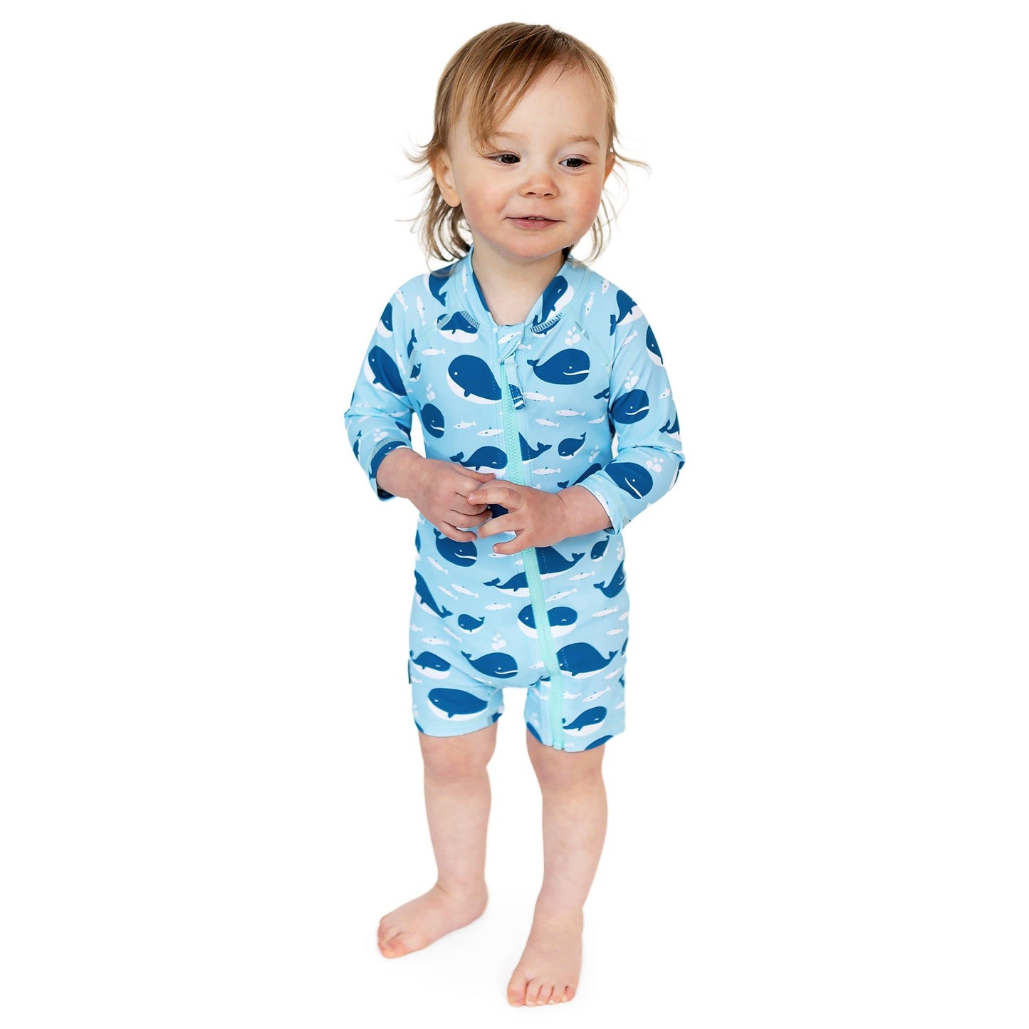 Jan & Jul 1-pc UV Jumpsuit - Blue Whale
