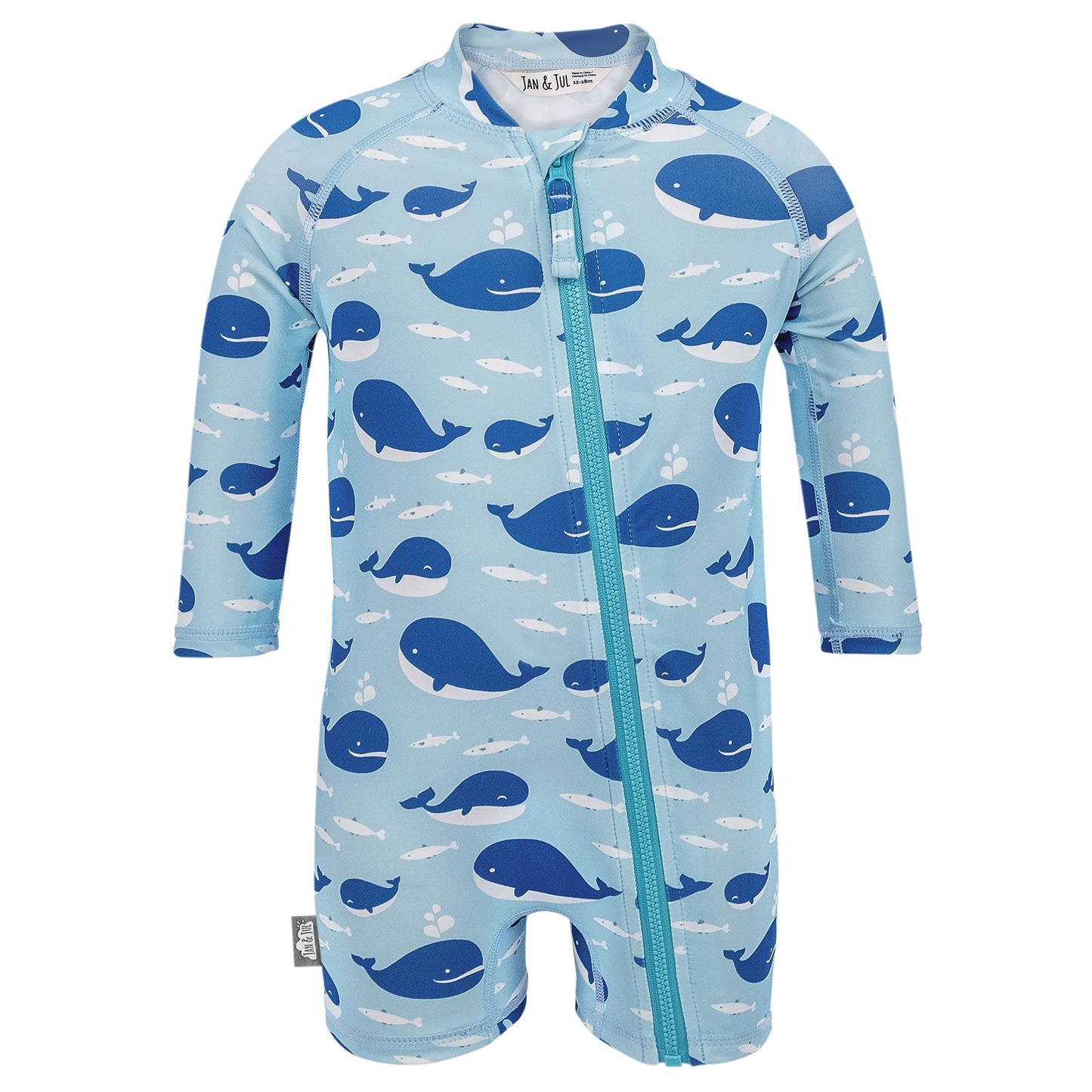 Jan & Jul 1-pc UV Jumpsuit - Blue Whale