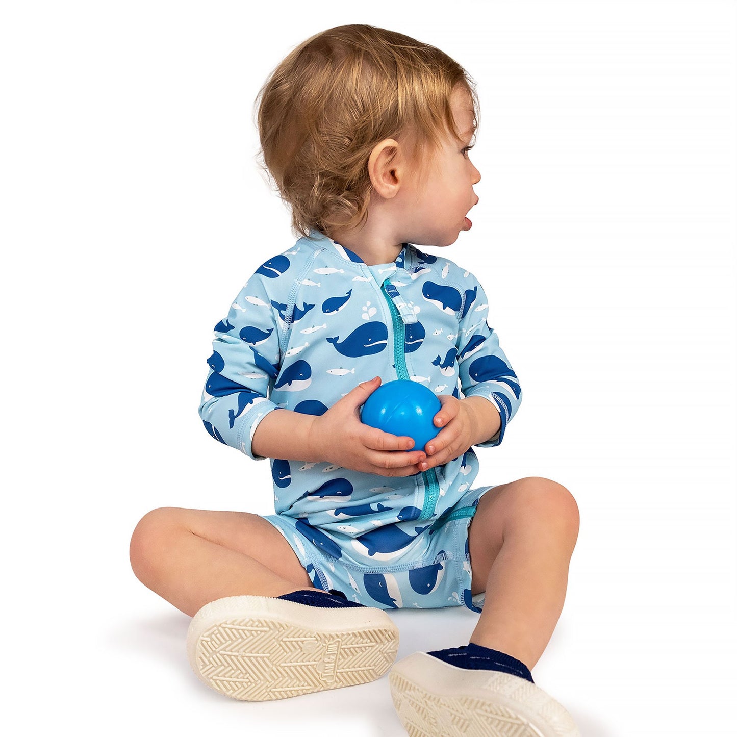 Jan & Jul 1-pc UV Jumpsuit - Blue Whale