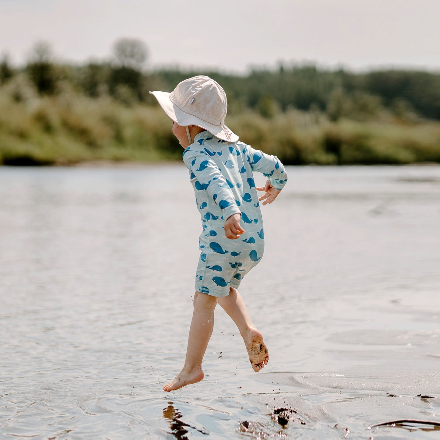 Jan & Jul 1-pc UV Jumpsuit - Blue Whale