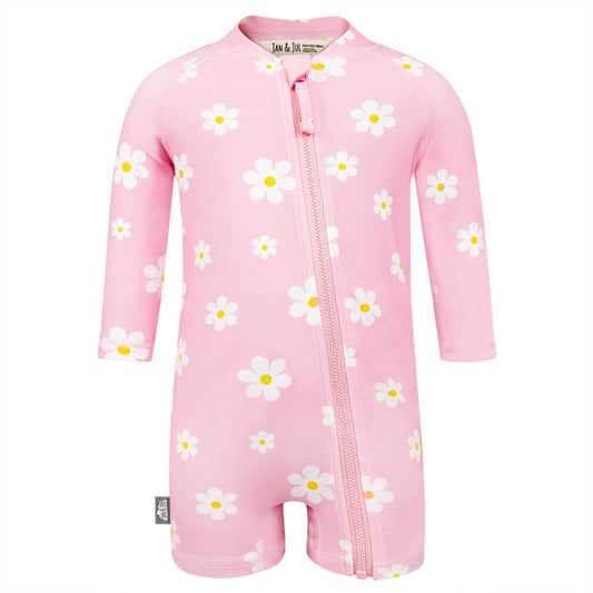 Jan & Jul 1-pc UV Jumpsuit - Pink Daisy