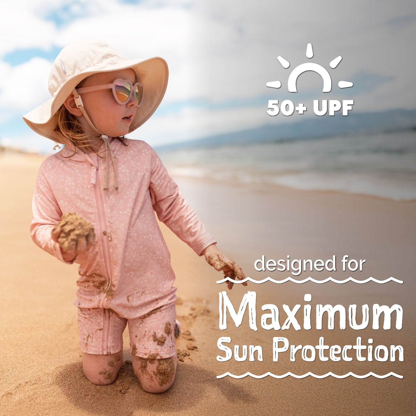 Jan & Jul 1-pc UV Jumpsuit - Pink Daisy