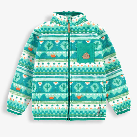 Souris Mini - Turquoise patterned fleece jacket