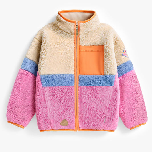 Souris Mini - Colorblock plush jacket - Pink