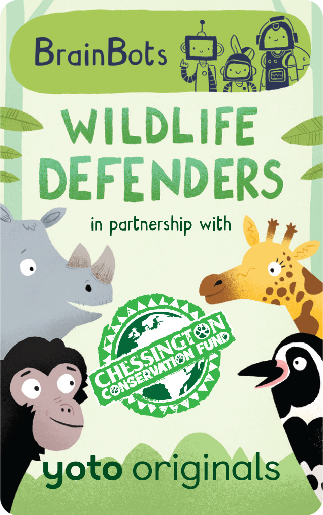 Yoto Card: BrainBots – Wildlife Defenders | Conservation & Nature | Ages 5–10