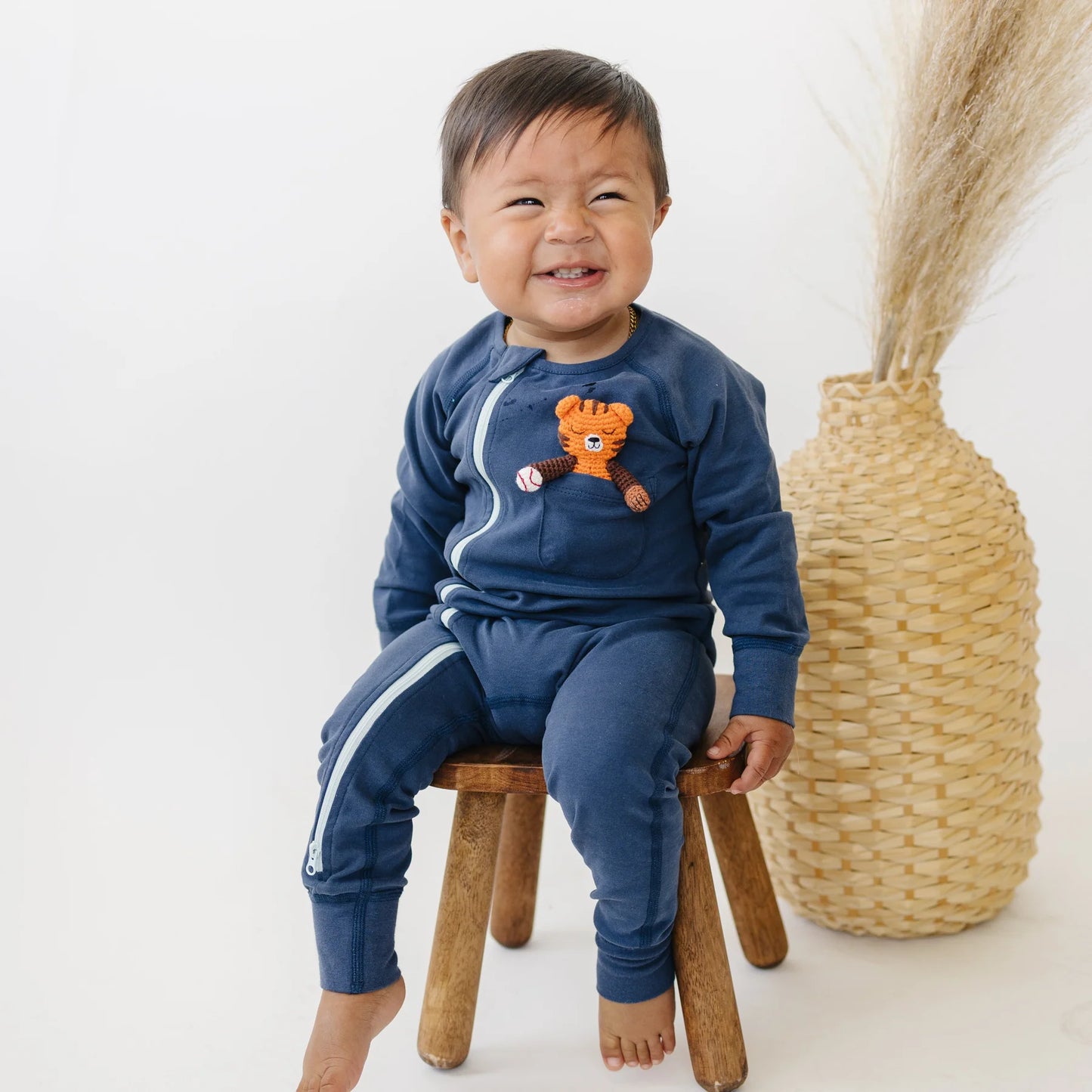 Our Little Treasures - Zip Romper in Blueberry