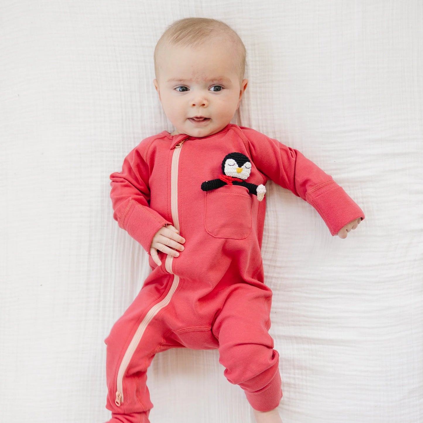 Our Little Treasures - Zip Romper in Red Maple