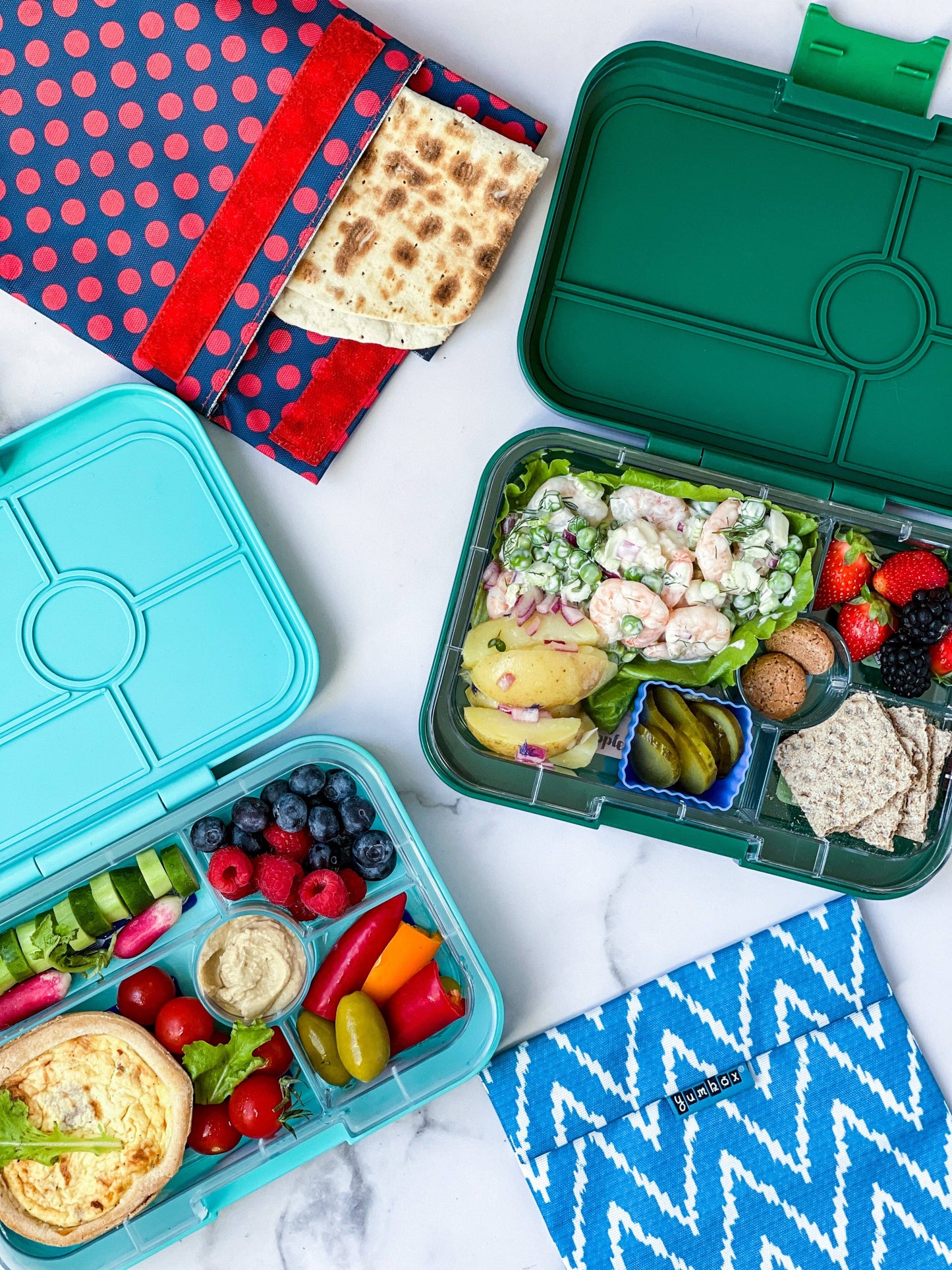 Yumbox - Leakproof Yumbox Tapas Bento Lunch Box - Palm Green - 4 Compartment with Lime Tray -Large Size