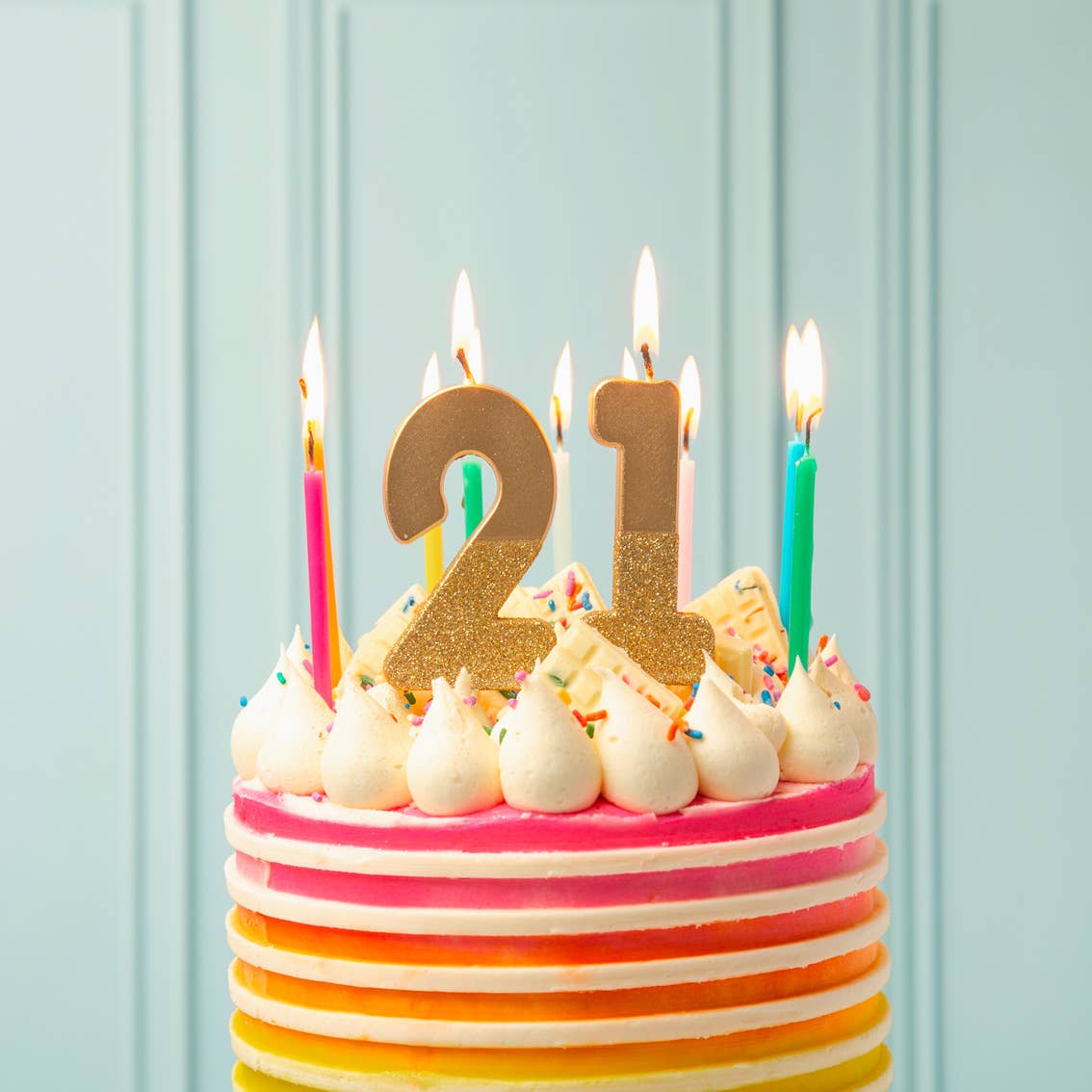 Talking Tables USA - Gold Glitter Birthday Number Candles | 0-9