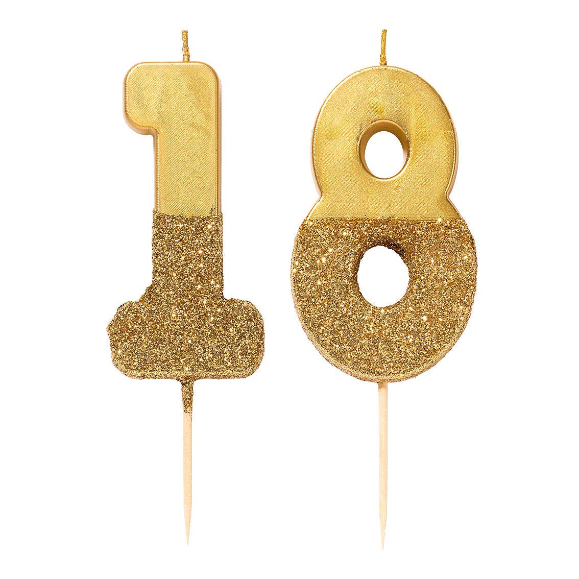 Talking Tables USA - Gold Glitter Birthday Number Candles | 0-9