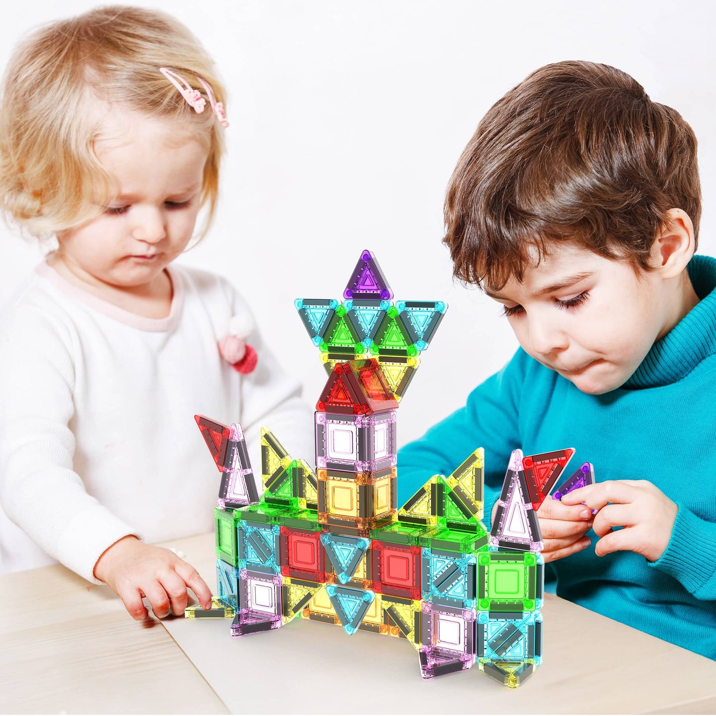 PicassoTiles 50pc Nano Magnetic Building Tiles Construction Travel Set