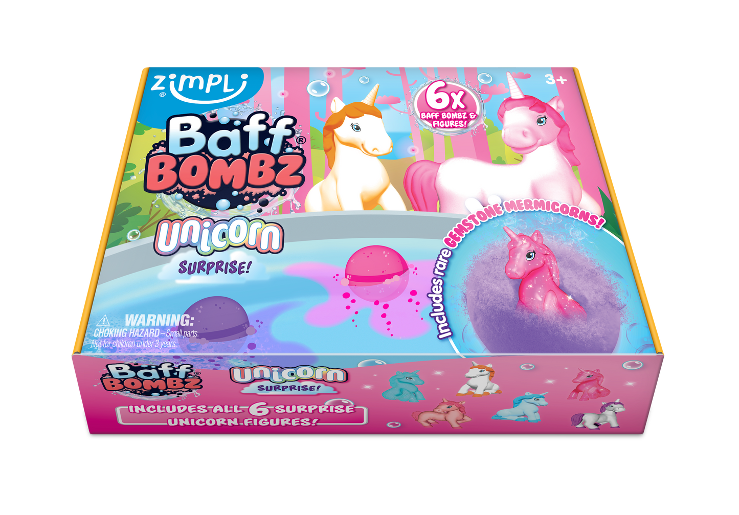 Zimpli Kids - Zimpli 6x Baff Bombz Unicorn Surprise Collectible Bath Bomb
