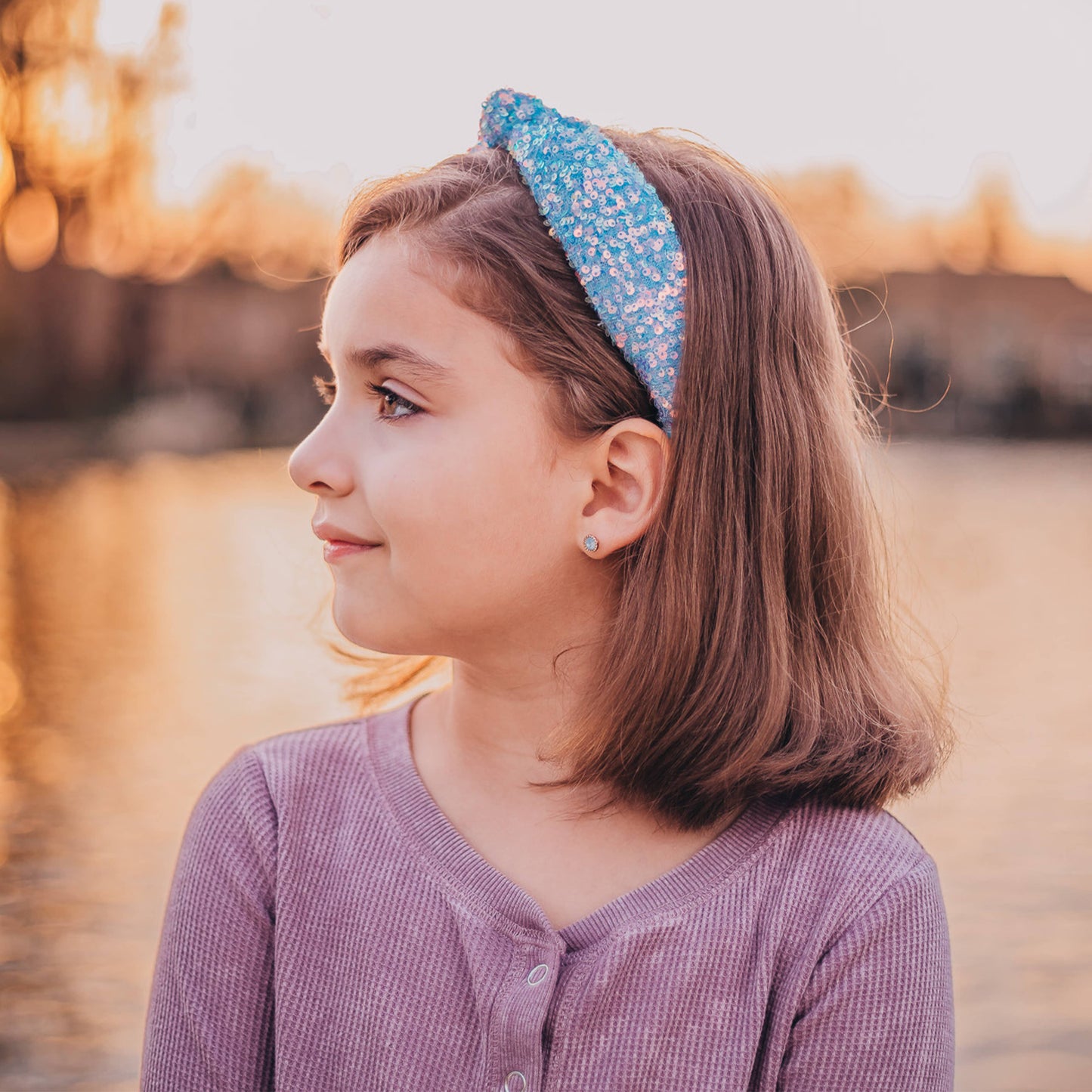 Frog Sac Kids Knot Headband, Sequin Knotted Hair Band Accessories