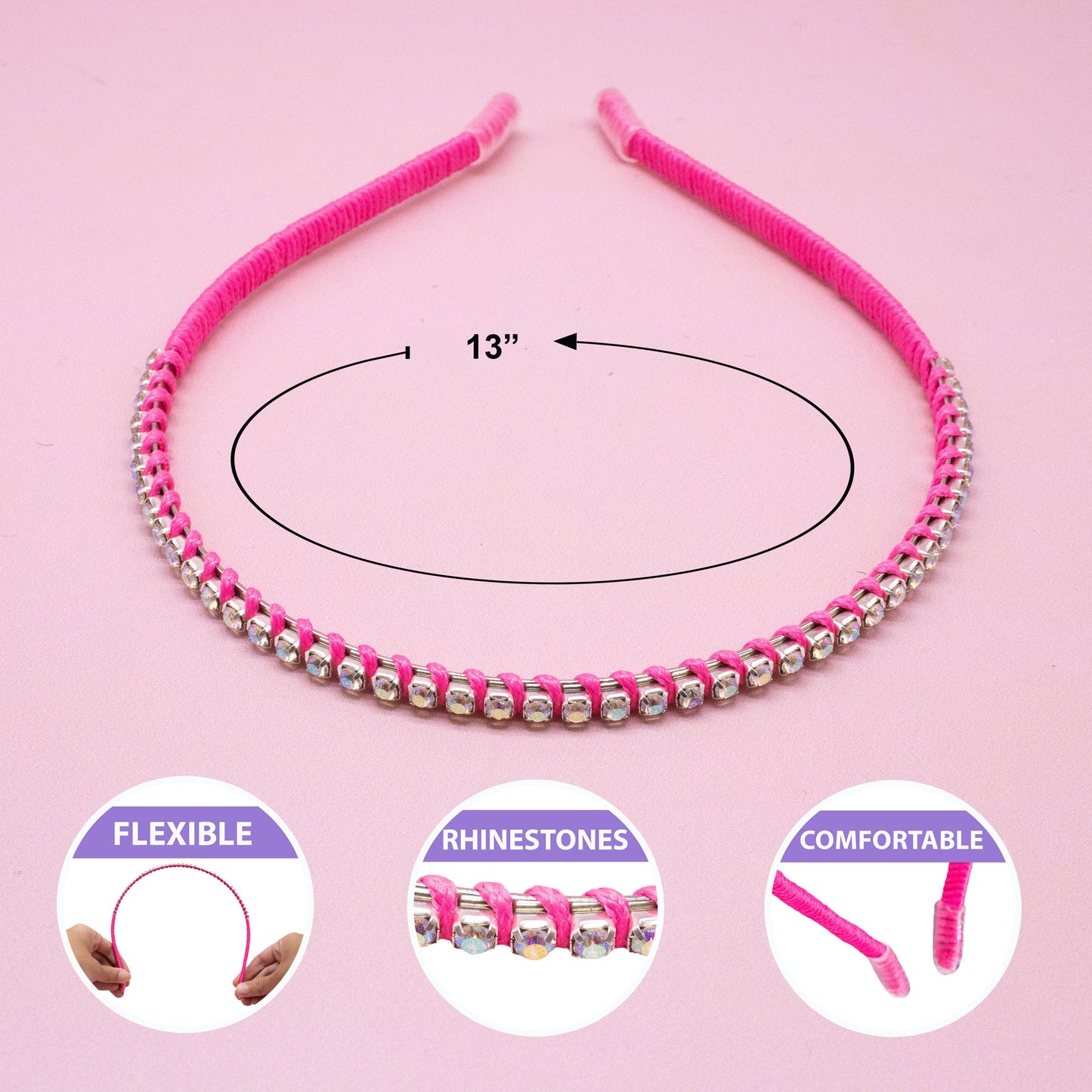 Frog Sac - Thin Rhinestone Headbands for Kids Girls