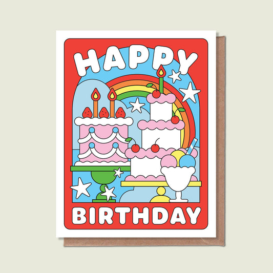 Épée Lapin Studio - Happy Birthday Desserts Greeting Card