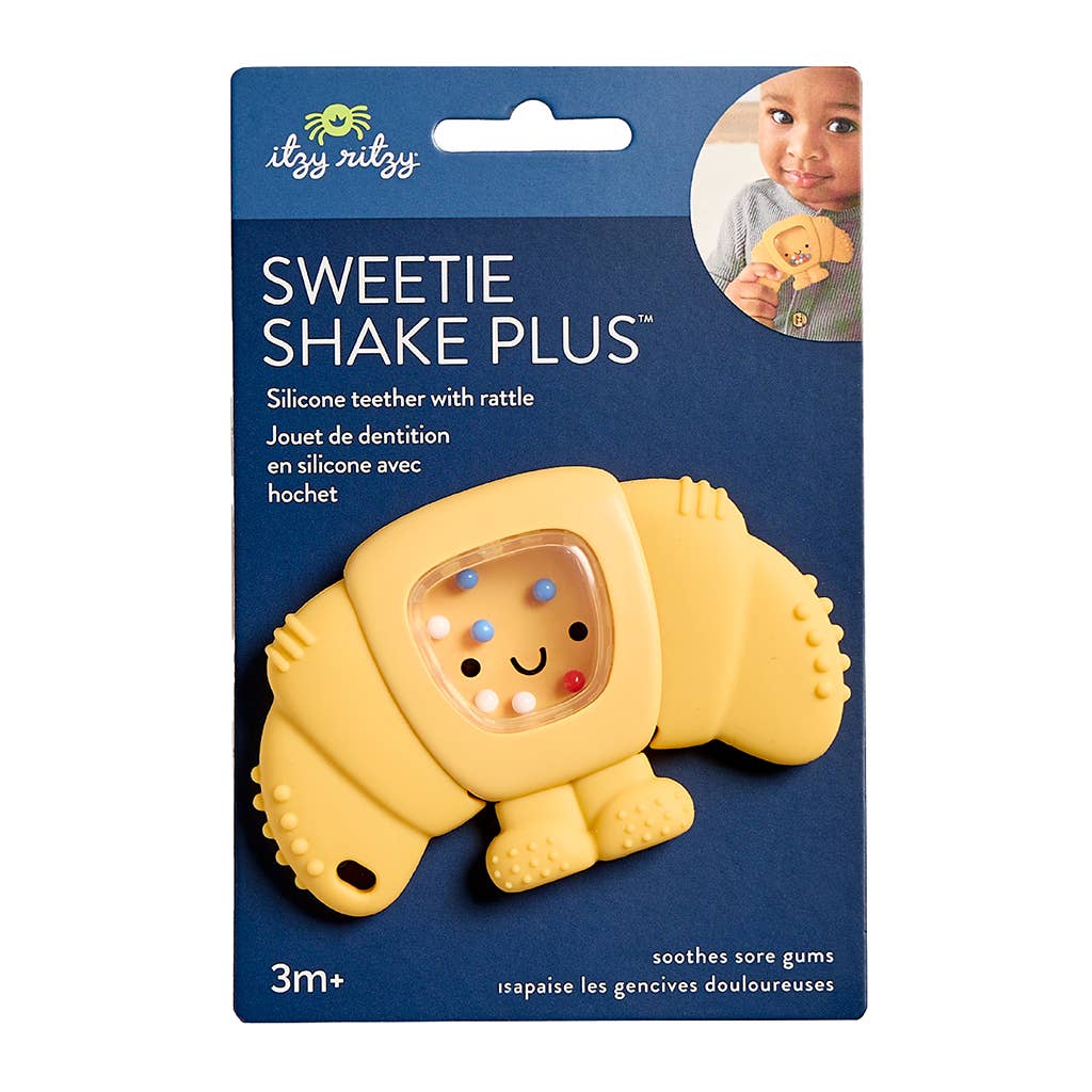 Itzy Ritzy - Sweetie Shake Plus™ - Teething + Rattle Toy: Croissant