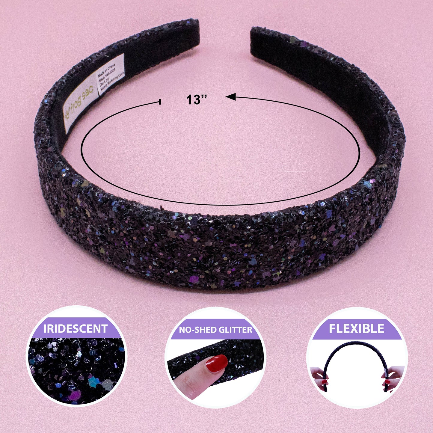 Frog Sac Tapered Chunky Glitter Headband