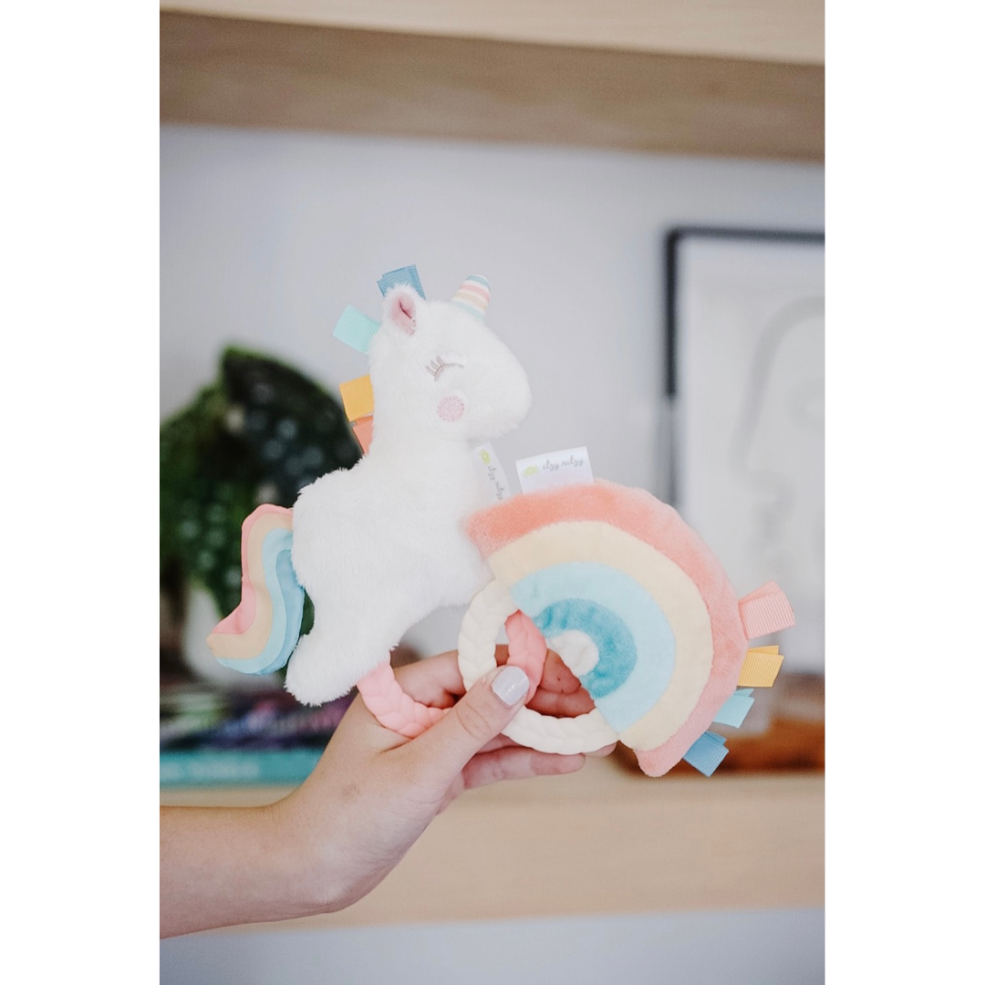 Itzy Ritzy - Ritzy Rattle Pal™ Plush Rattle Pal with Teether: Rainbow