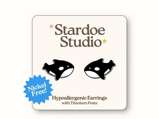 Stardoe Studio - Orca Whale Earrings: English