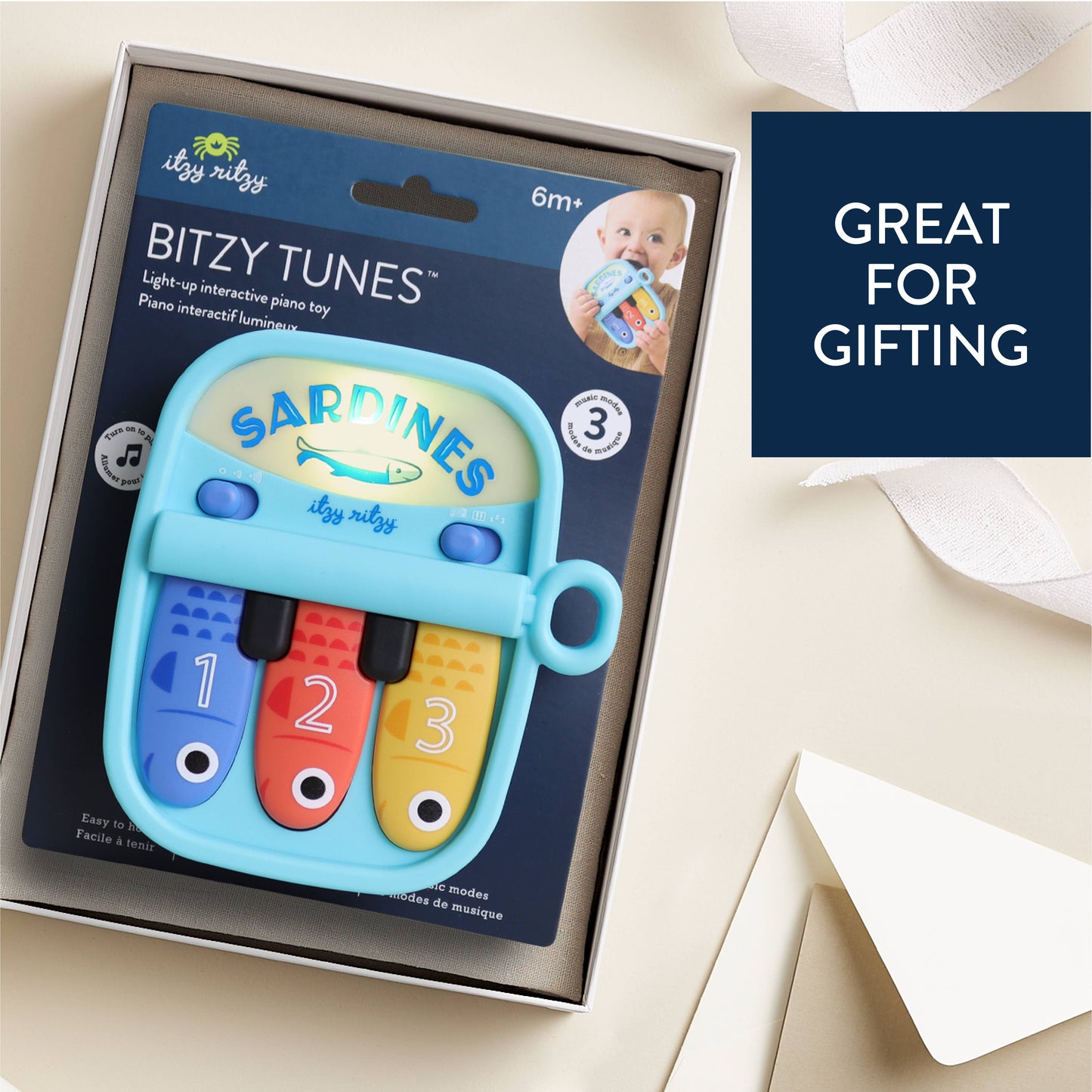 Itzy Ritzy - Bitzy Tunes - Light-up Interactive Piano Toy - Sardines