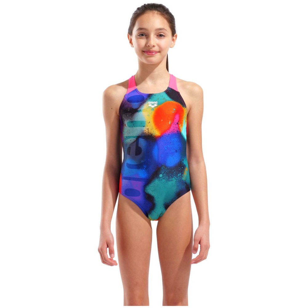 Arena Girl's Spray Paint Swimsuit Swim Pro Back