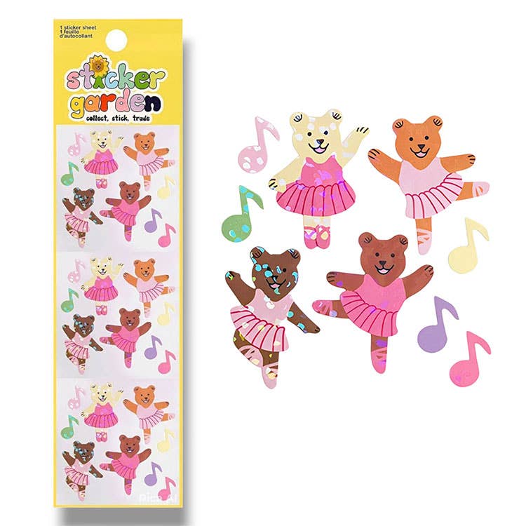 Sticker Garden - Speckled Ballerina Bears Mini Stickers