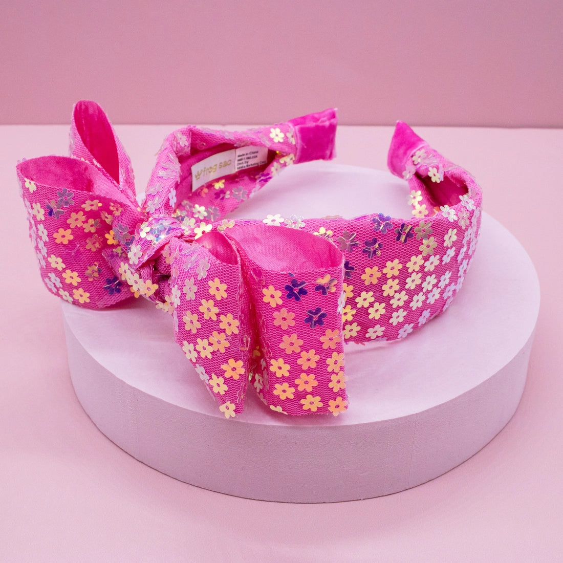 Frog Sac - Big Bow Headband - Double Layer Sequin