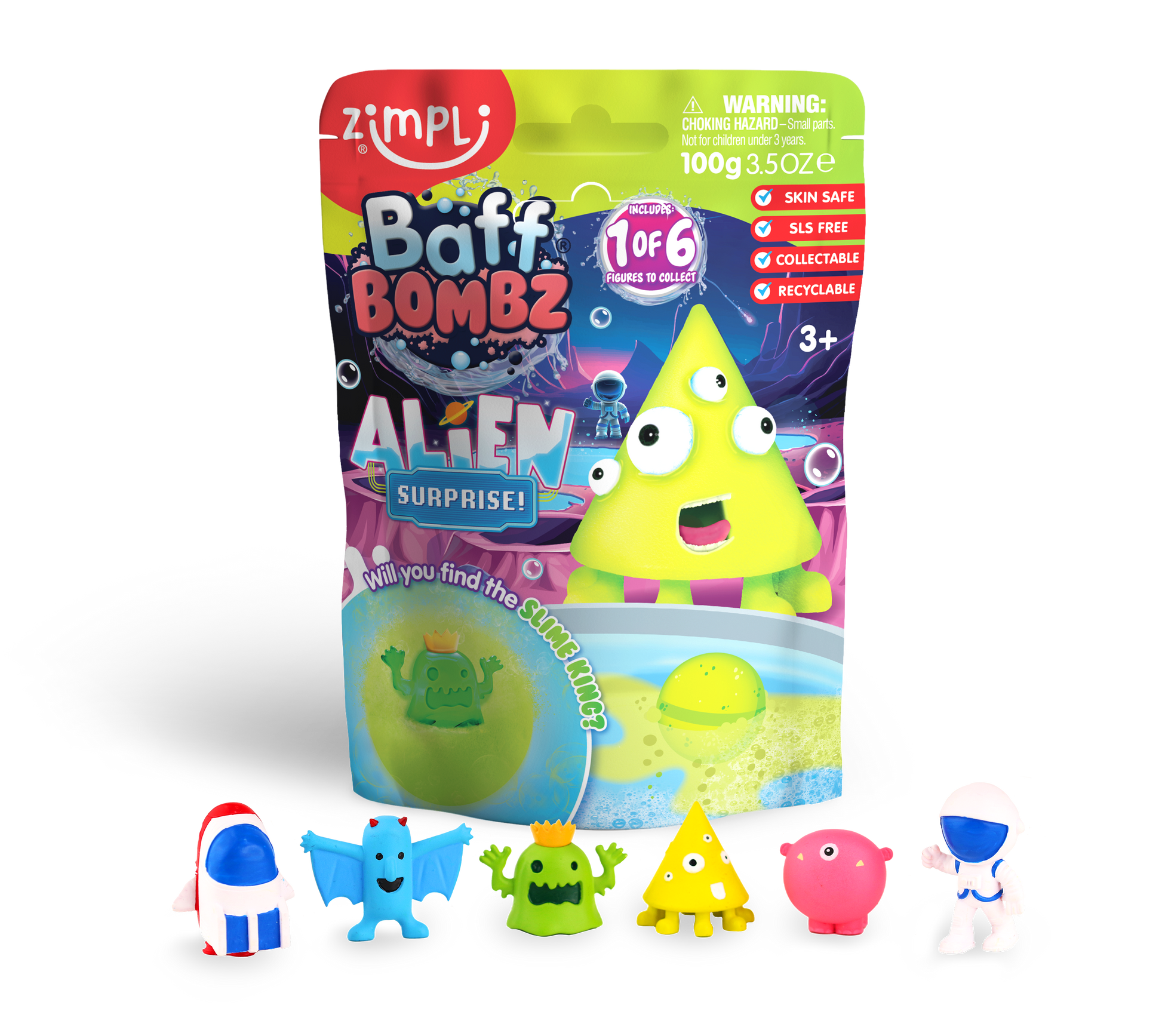 Zimpli Kids Large Santa Surprise Bath Bomb, The Bath Bomb Contains 1 Of 6 Surprise Christmas