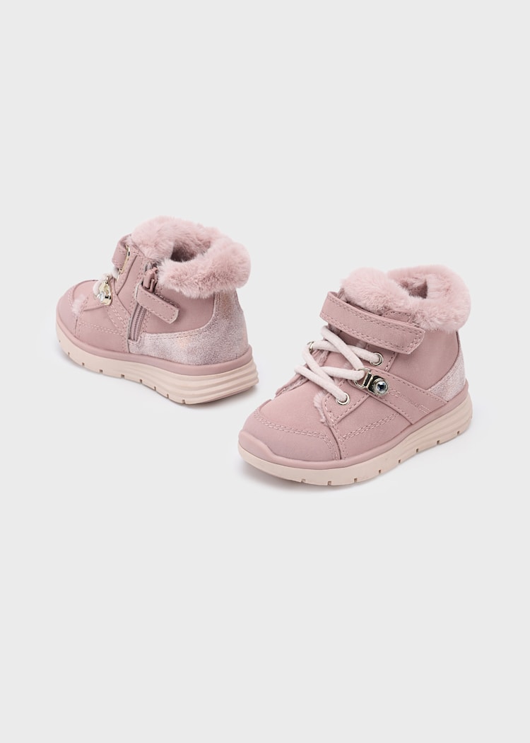 Mayoral - Baby Faux Fur Lined Boots - Pink