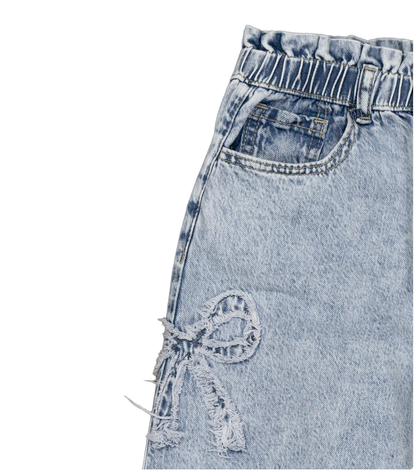 Joe's Jeans Girls Raya Barrel Fit Paperbag Jeans with Bow