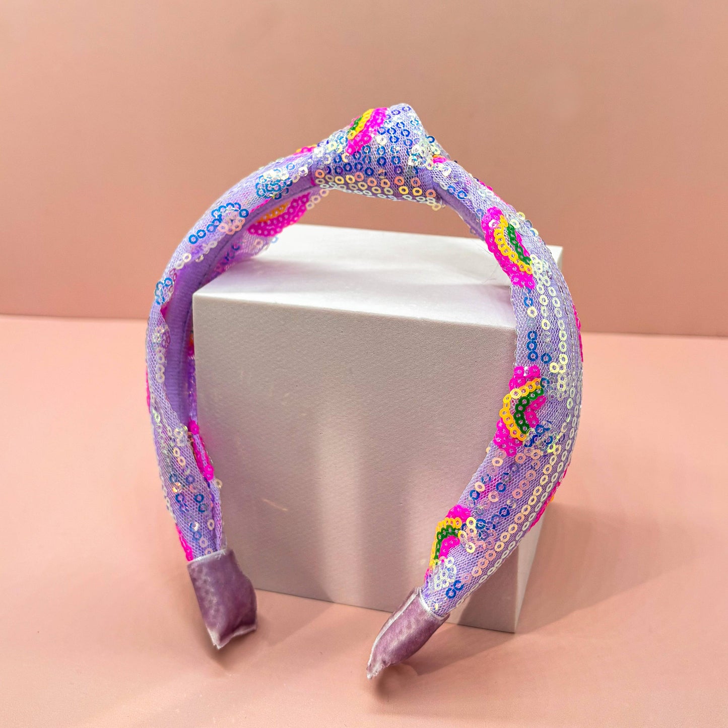 Frog Sac Kids Sequin Knot Headband, Rainbow