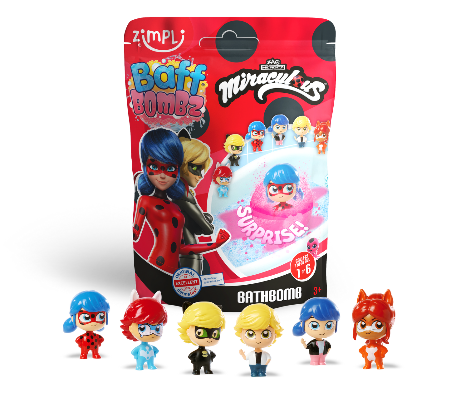 Zimpli Kids - Zimpli Baff Bombz - Miraculous Surprise! with figure inside
