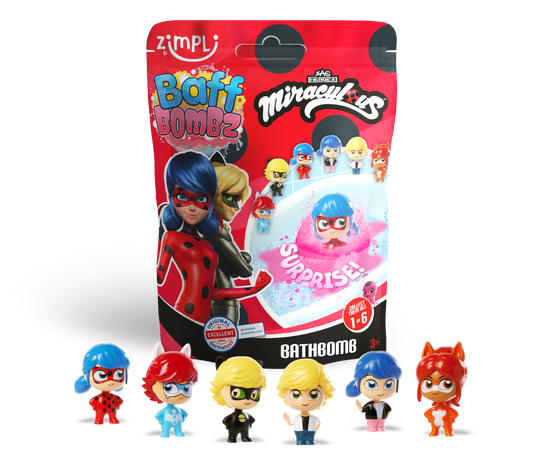 Zimpli Kids - Zimpli Baff Bombz - Miraculous Surprise! with figure inside