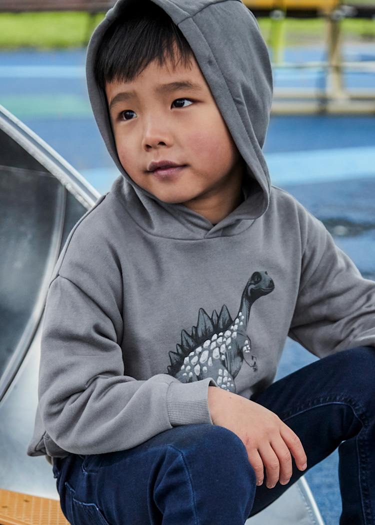 Mayoral Boy Printed Sweatshirt Stegosaurus Dinosaur - Grey