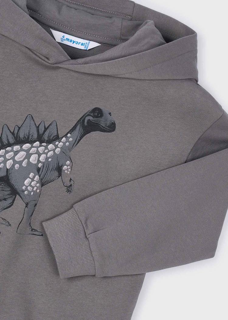 Mayoral Boy Printed Sweatshirt Stegosaurus Dinosaur - Grey