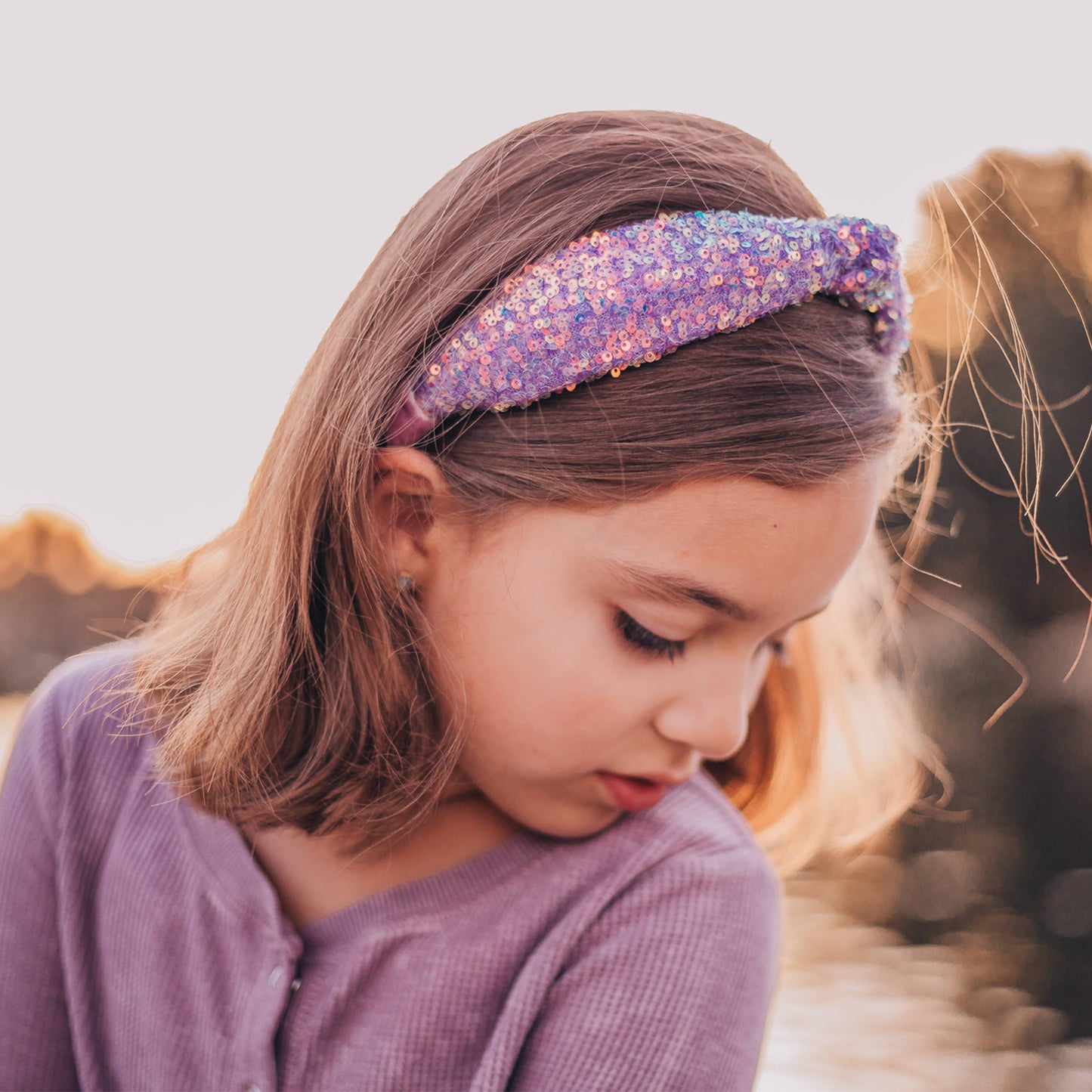 Frog Sac Kids Knot Headband, Sequin Knotted Hair Band Accessories