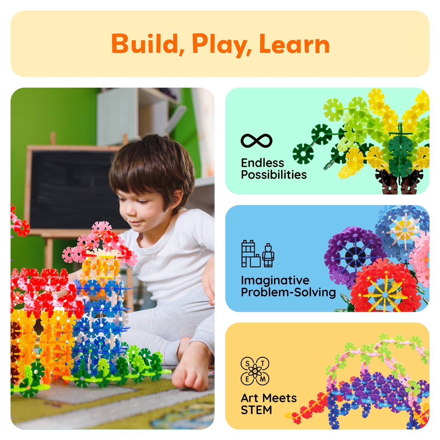 PicassoTiles 600pc Building Interlocking Chips