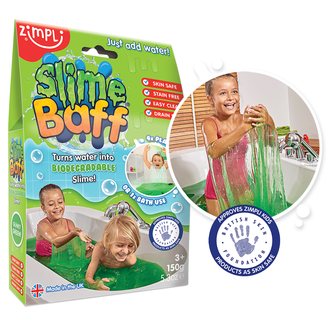 Zimpli Slime Baff Mixed Colours - Kids Sensory Bath Toy