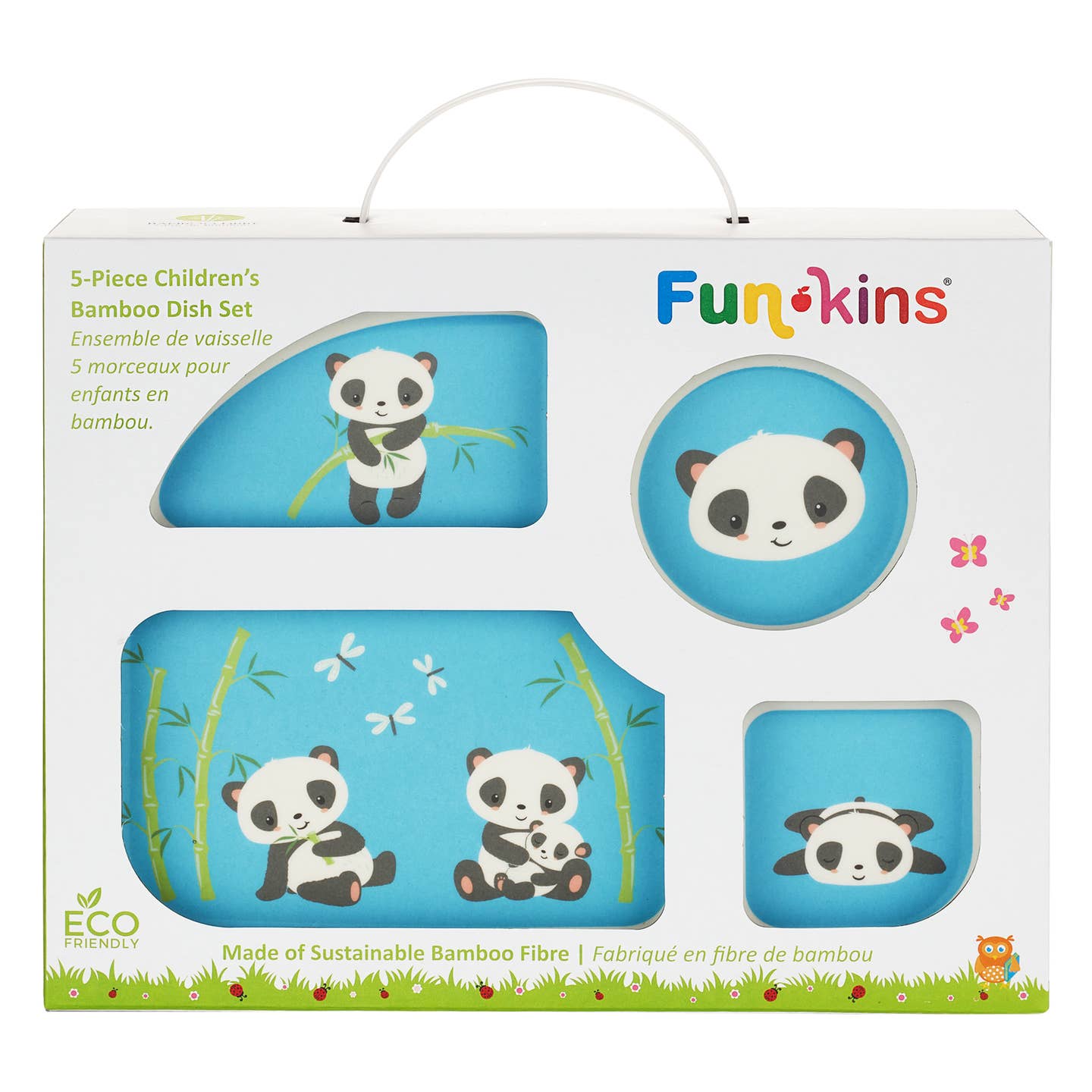 My Funkins - Five Piece Bamboo Dish Set for Kids - Pandas