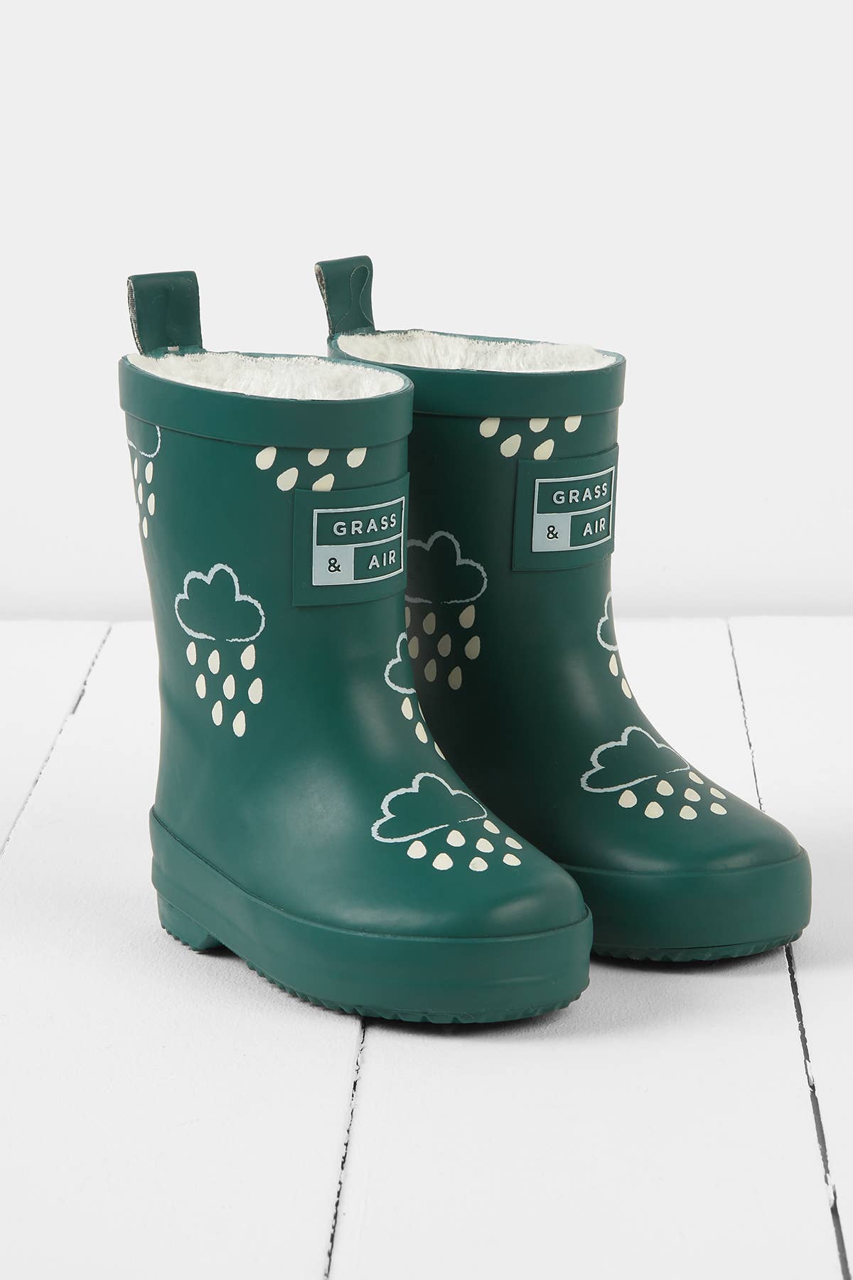 Grass & Air - Spruse Green Colour-Changing Kids Wellies