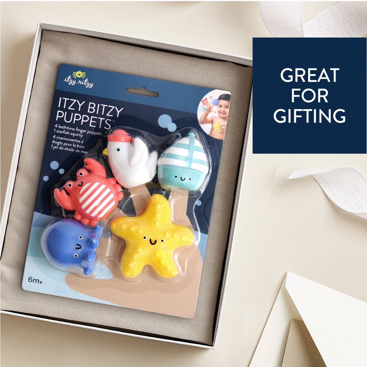 Itzy Ritzy - Nautical Itzy Bitzy Puppets - Bath + Storytelling Toys