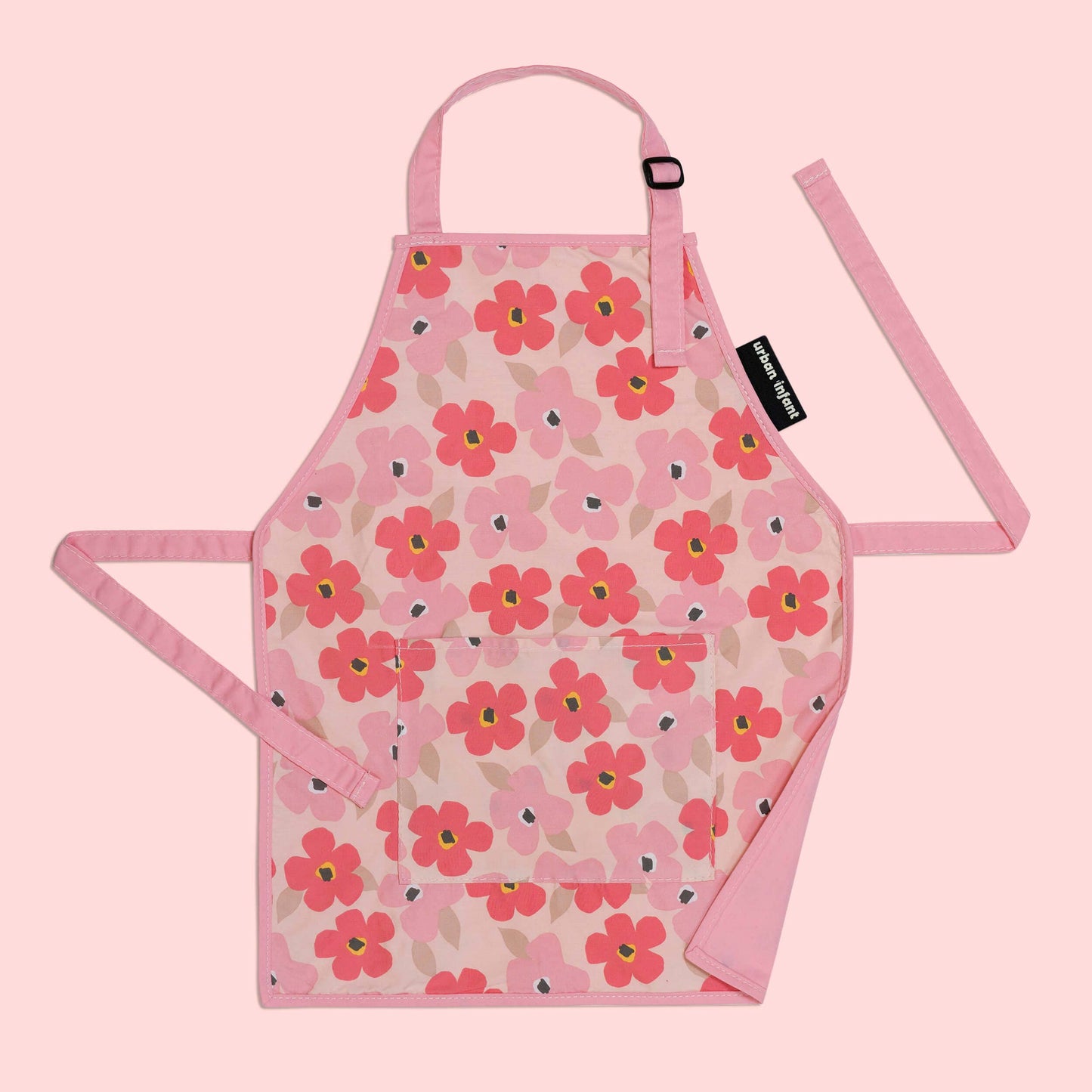 Urban Infant - Little Helper Kids Apron, Washable Cotton/Poly - Poppies: MEDIUM
