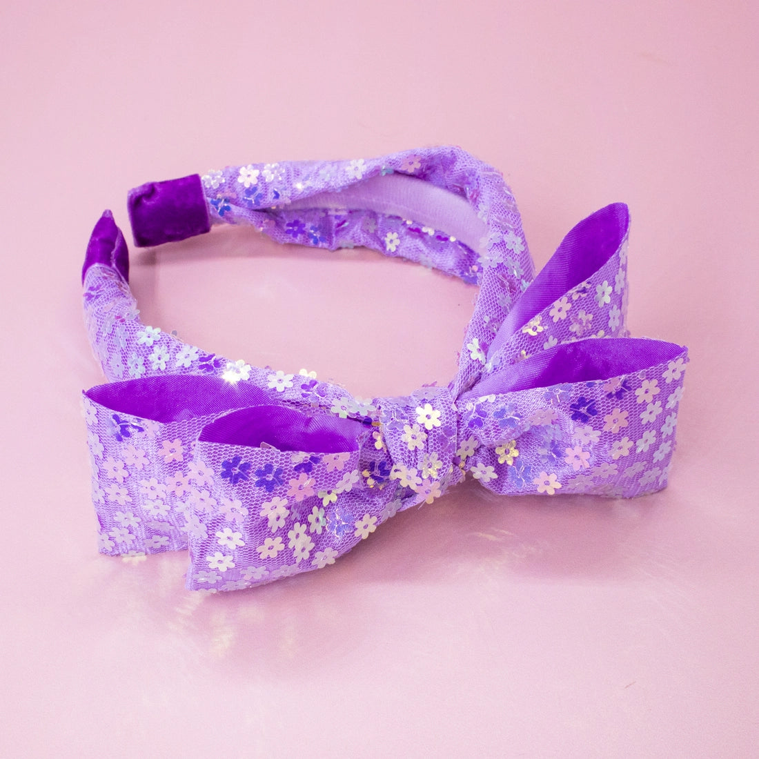 Frog Sac - Big Bow Headband - Double Layer Sequin