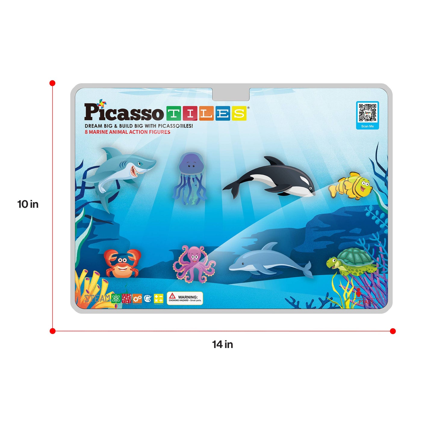 PicassoTiles 8pc Marine Animal Magnetic Action Figures
