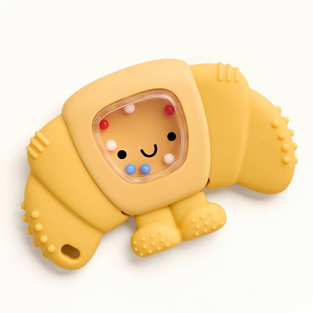 Itzy Ritzy - Sweetie Shake Plus™ - Teething + Rattle Toy: Croissant
