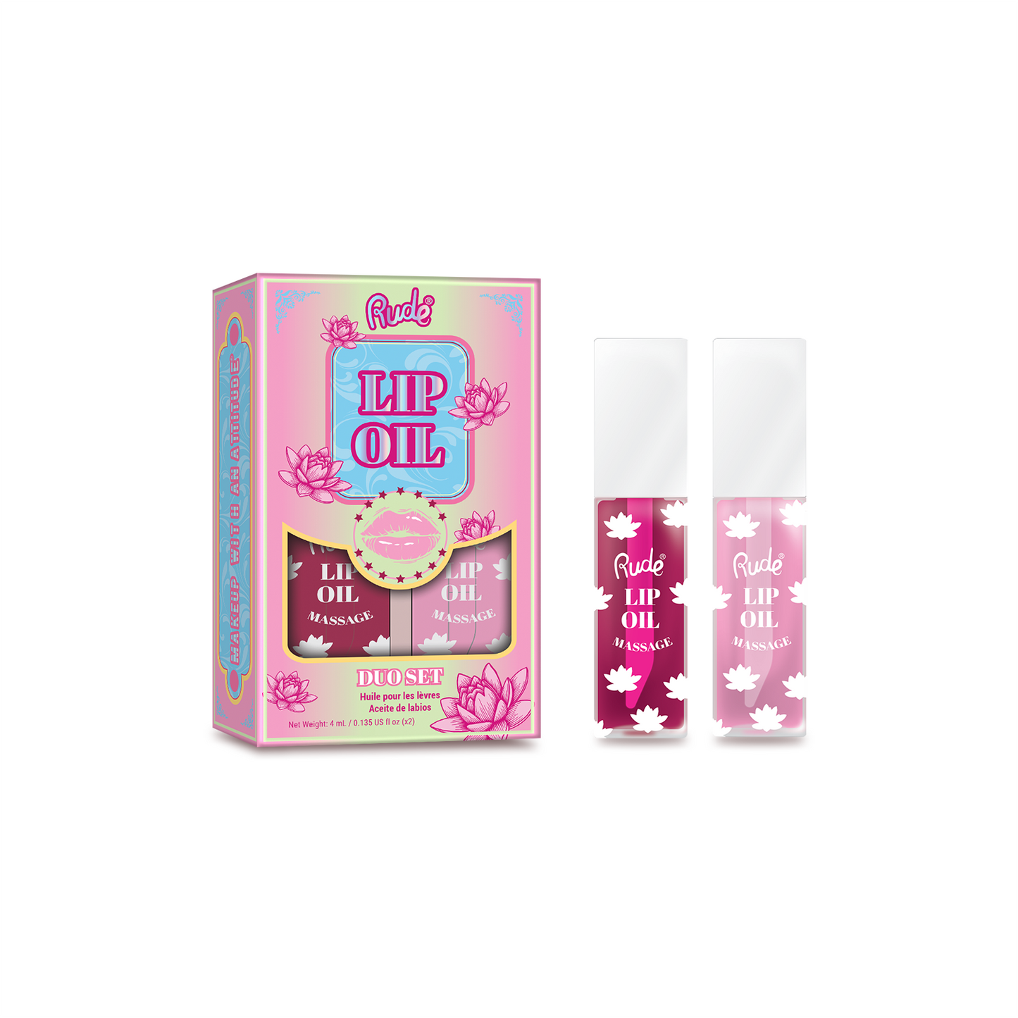 Rude Cosmetics - Lip Oil Massage Duo