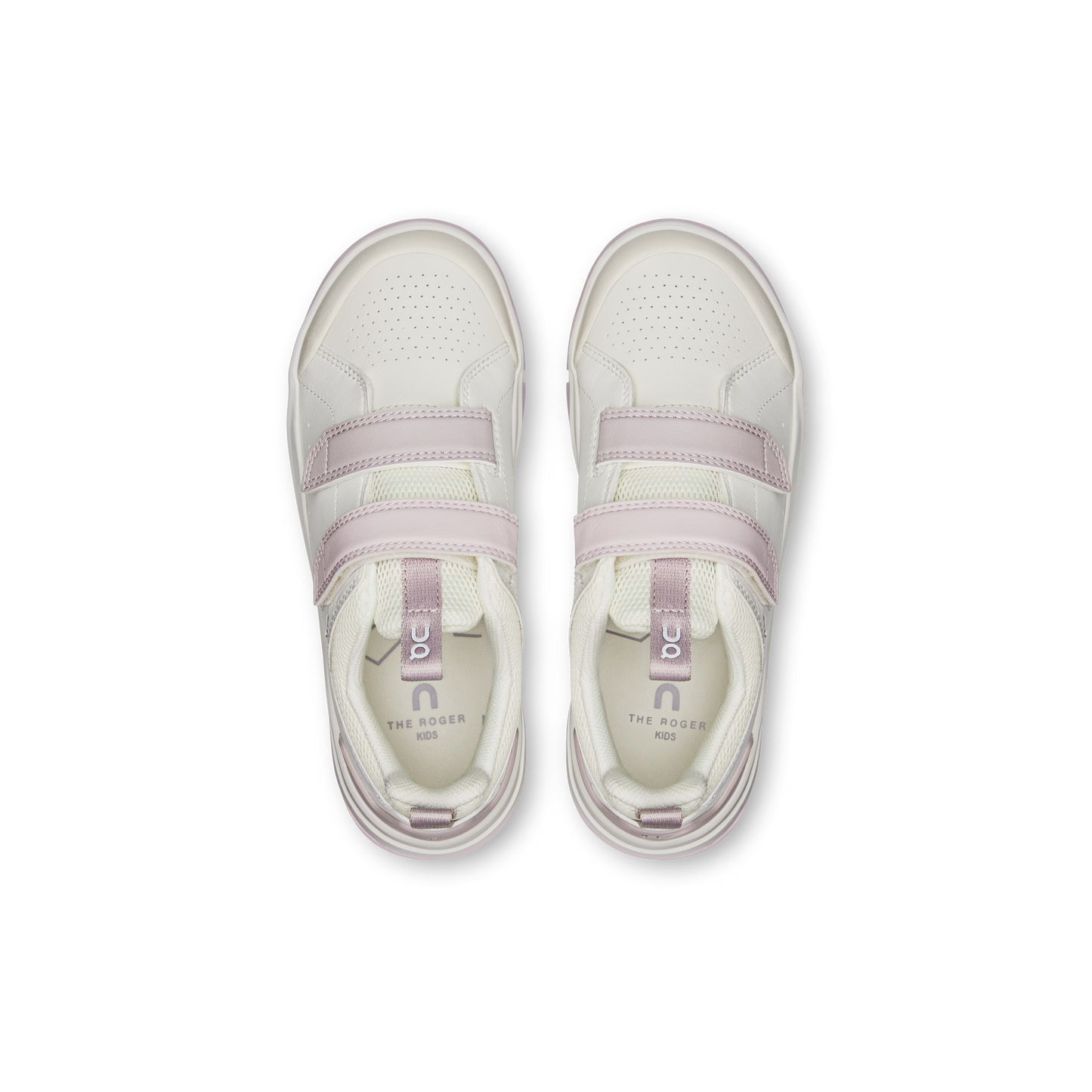 On The Roger Kids Lifestyle Shoe - Ivory | Orchid – Side View