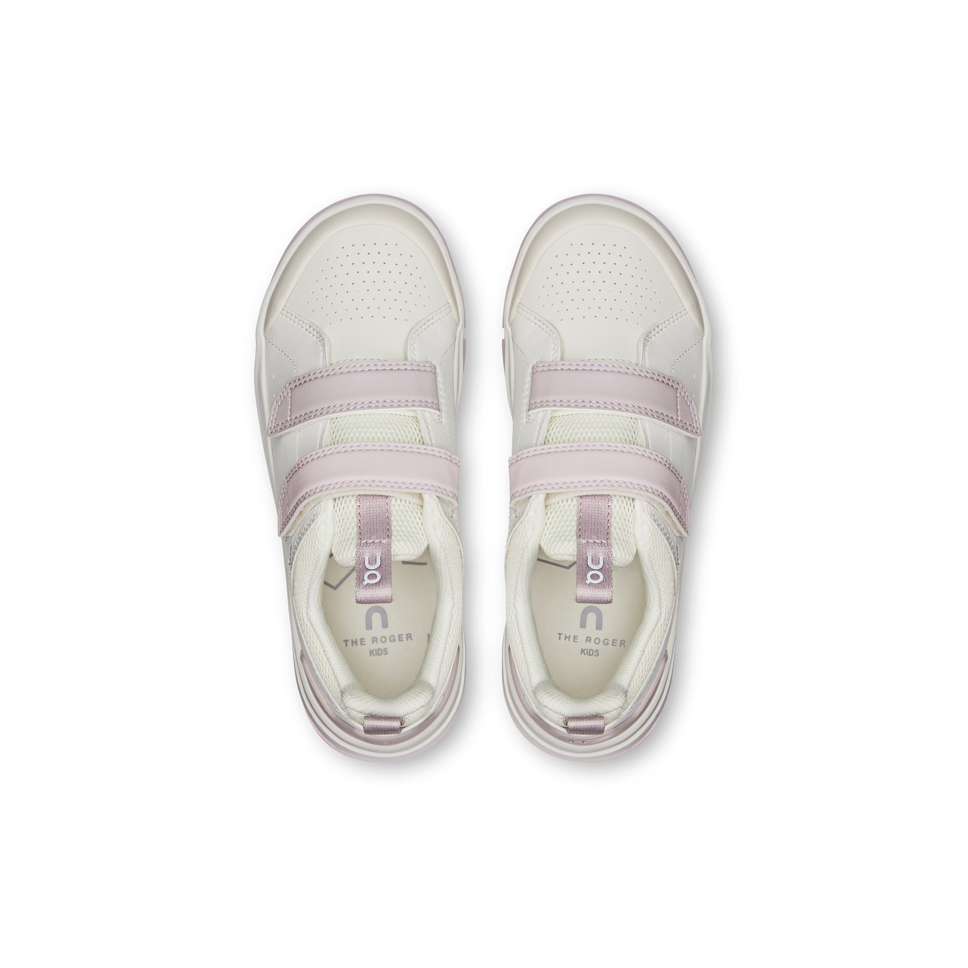 On The Roger Kids Lifestyle Shoe - Ivory | Orchid – Side View