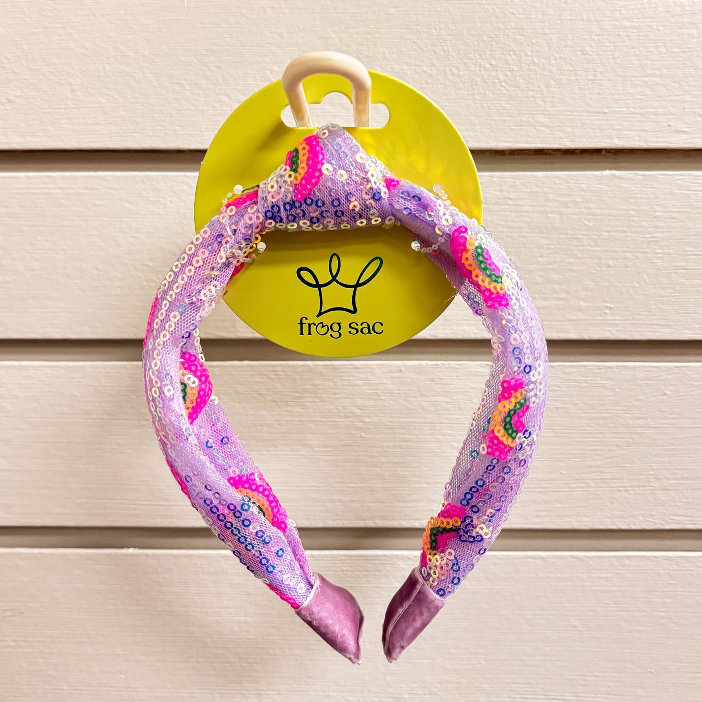 Frog Sac Kids Sequin Knot Headband, Rainbow
